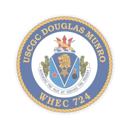 USCGC Douglas Munro (U.S. Coast Guard) STICKER Vinyl Kiss-Cut Decal 4 Inch Transparent - The Sticker Space