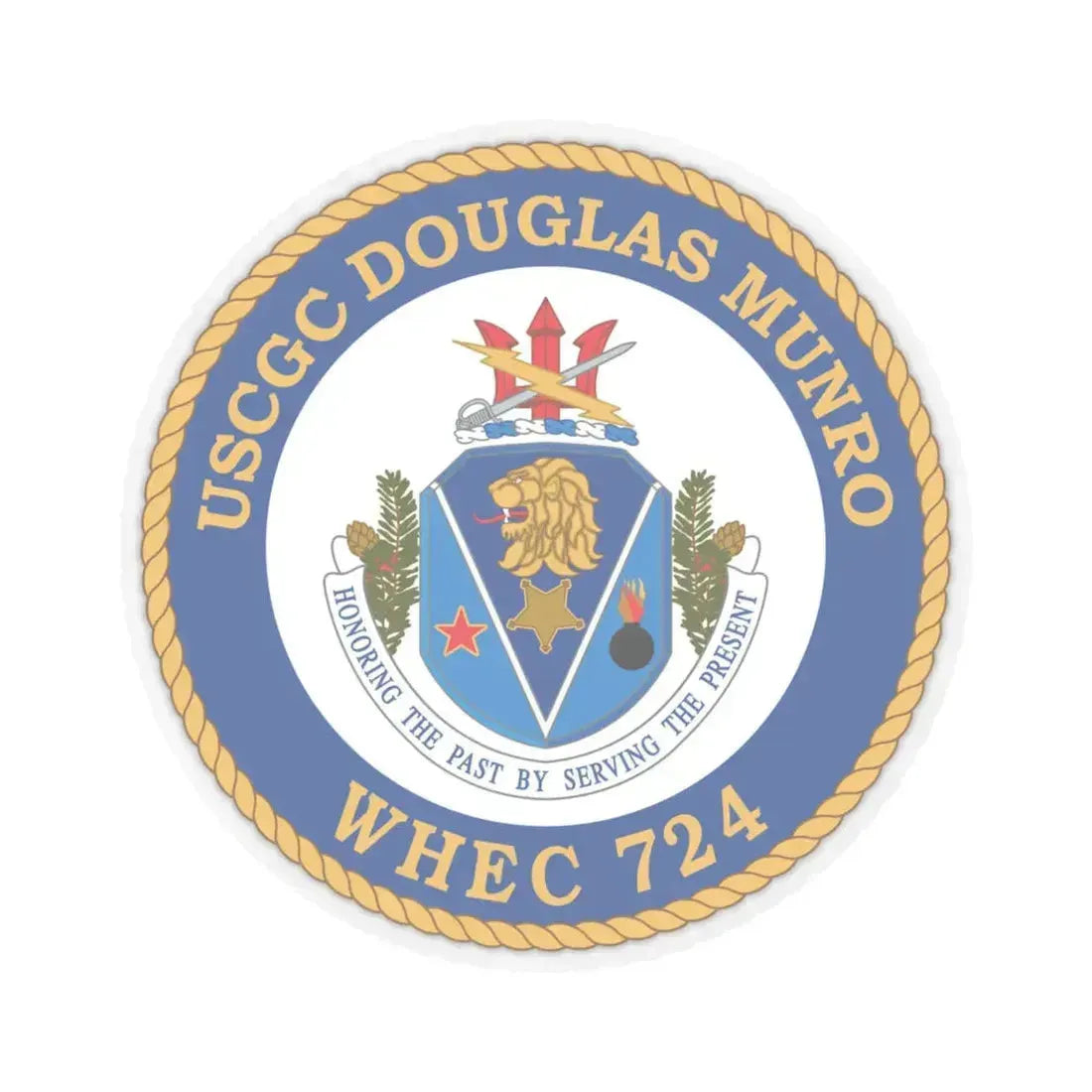 USCGC Douglas Munro (U.S. Coast Guard) STICKER Vinyl Kiss-Cut Decal 6 Inch Transparent - The Sticker Space