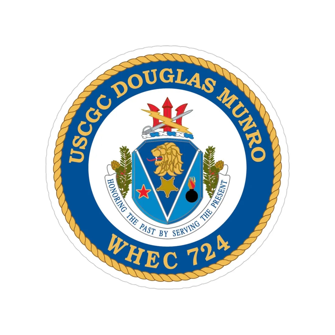 USCGC Douglas Munro (U.S. Coast Guard) Transparent STICKER Die-Cut Vinyl Decal 4 Inch - The Sticker Space
