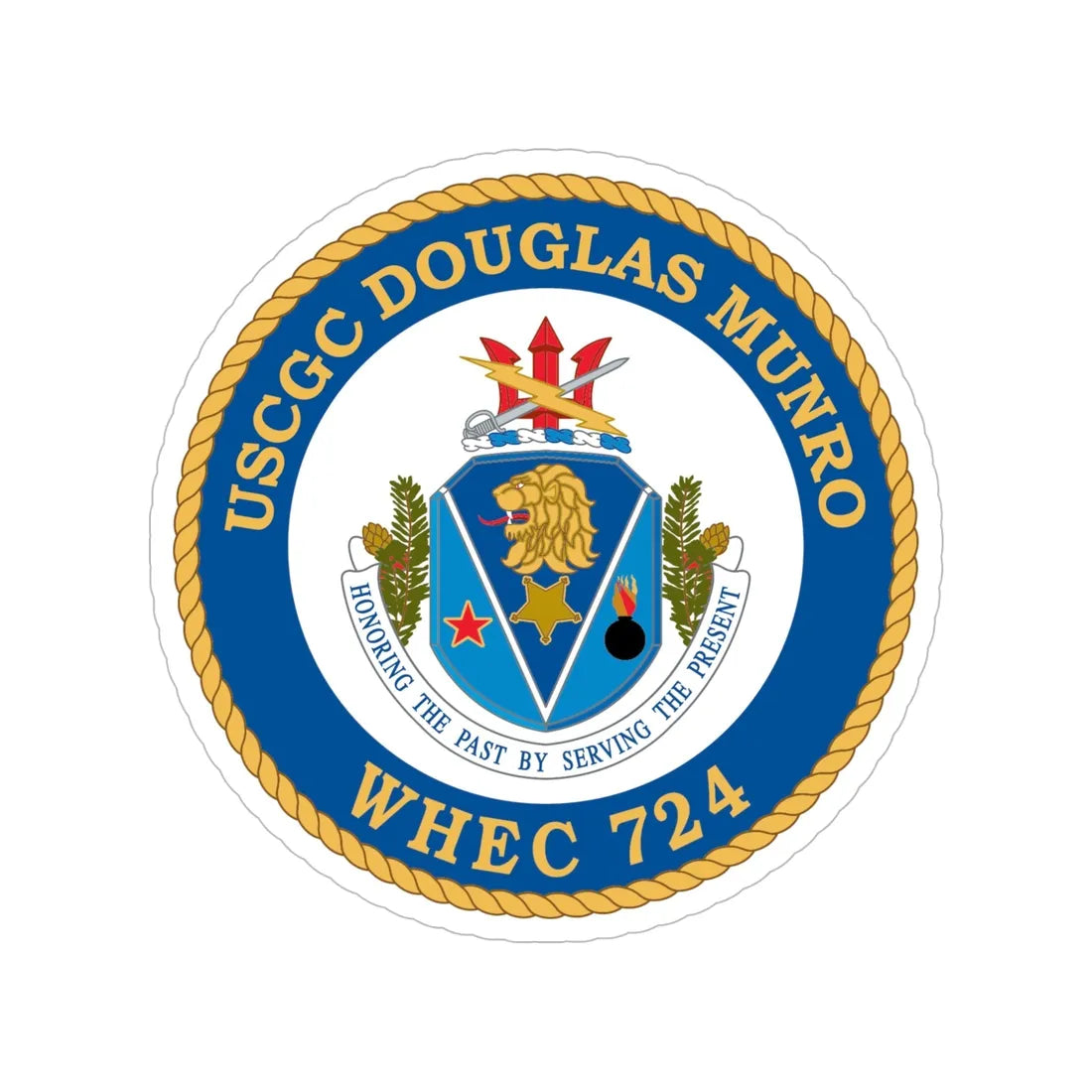 USCGC Douglas Munro (U.S. Coast Guard) Transparent STICKER Die-Cut Vinyl Decal 6 Inch - The Sticker Space