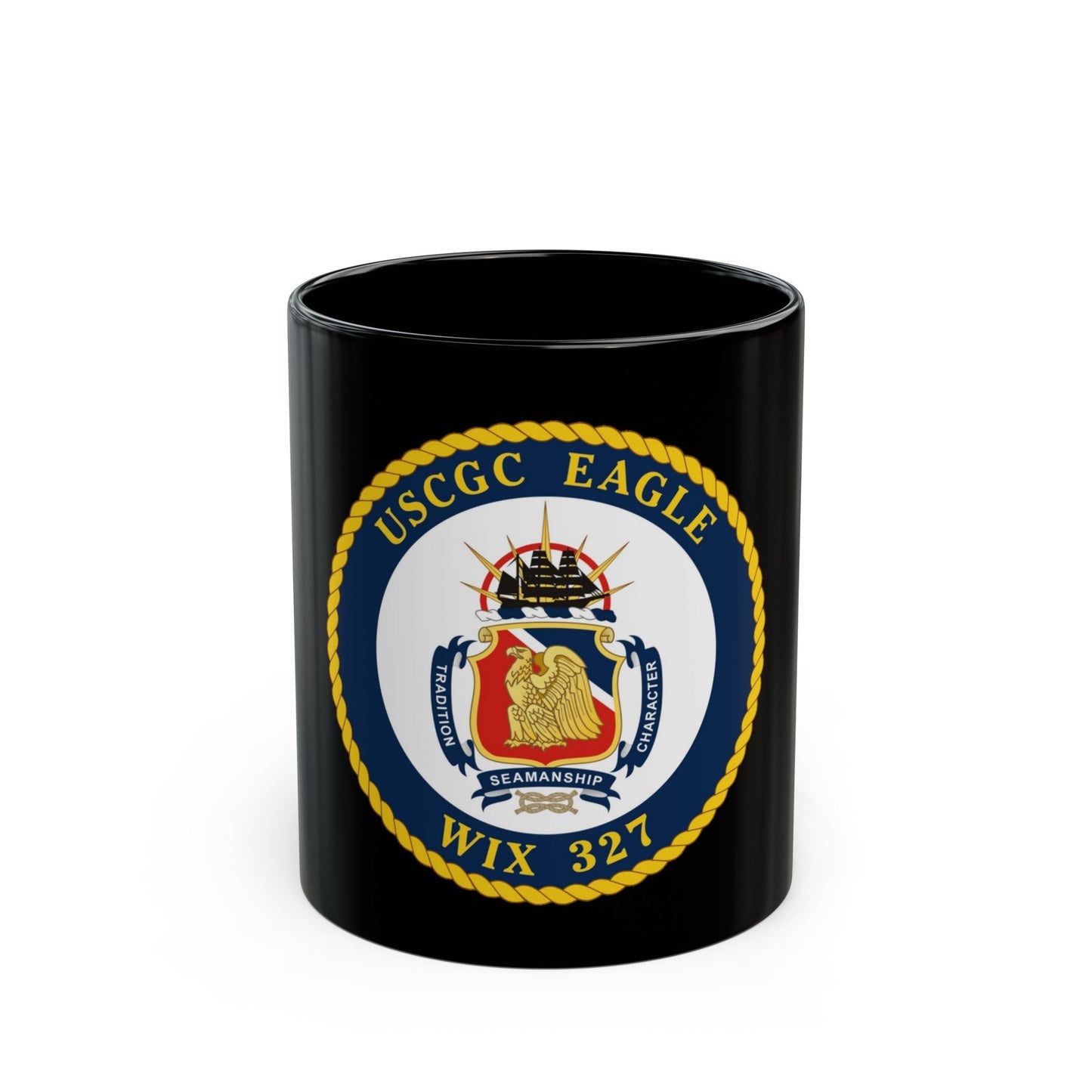 USCGC Eagle WIX 327 (U.S. Coast Guard) Black Coffee Mug-11oz-The Sticker Space