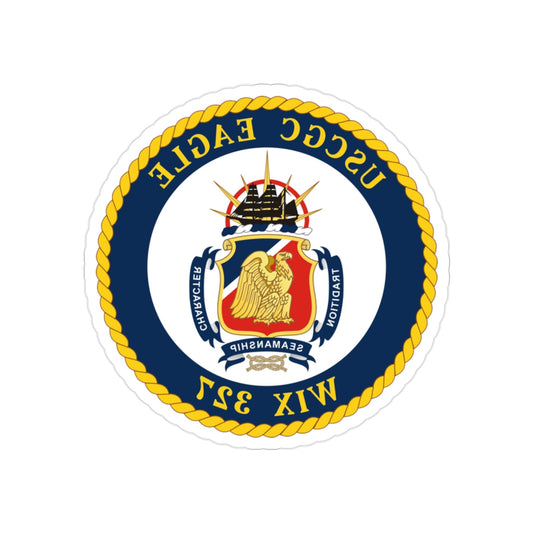 USCGC Eagle WIX 327 (U.S. Coast Guard) REVERSE PRINT Transparent STICKER-2 Inch-The Sticker Space