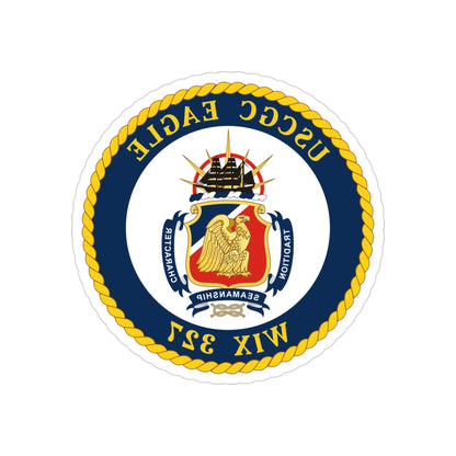 USCGC Eagle WIX 327 (U.S. Coast Guard) REVERSE PRINT Transparent STICKER-3 Inch-The Sticker Space