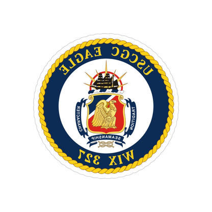 USCGC Eagle WIX 327 (U.S. Coast Guard) REVERSE PRINT Transparent STICKER-4 Inch-The Sticker Space