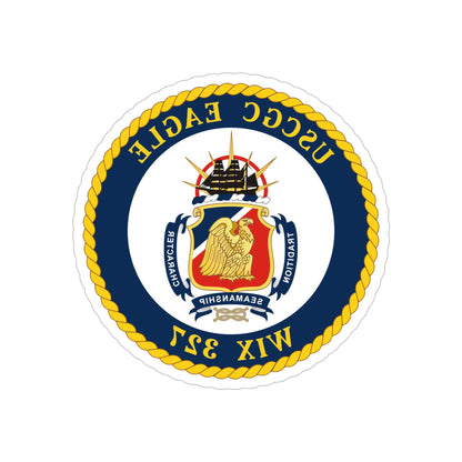 USCGC Eagle WIX 327 (U.S. Coast Guard) REVERSE PRINT Transparent STICKER-5 Inch-The Sticker Space