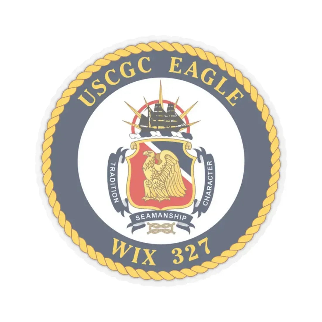 USCGC Eagle WIX 327 (U.S. Coast Guard) STICKER Vinyl Kiss-Cut Decal 2 Inch Transparent - The Sticker Space