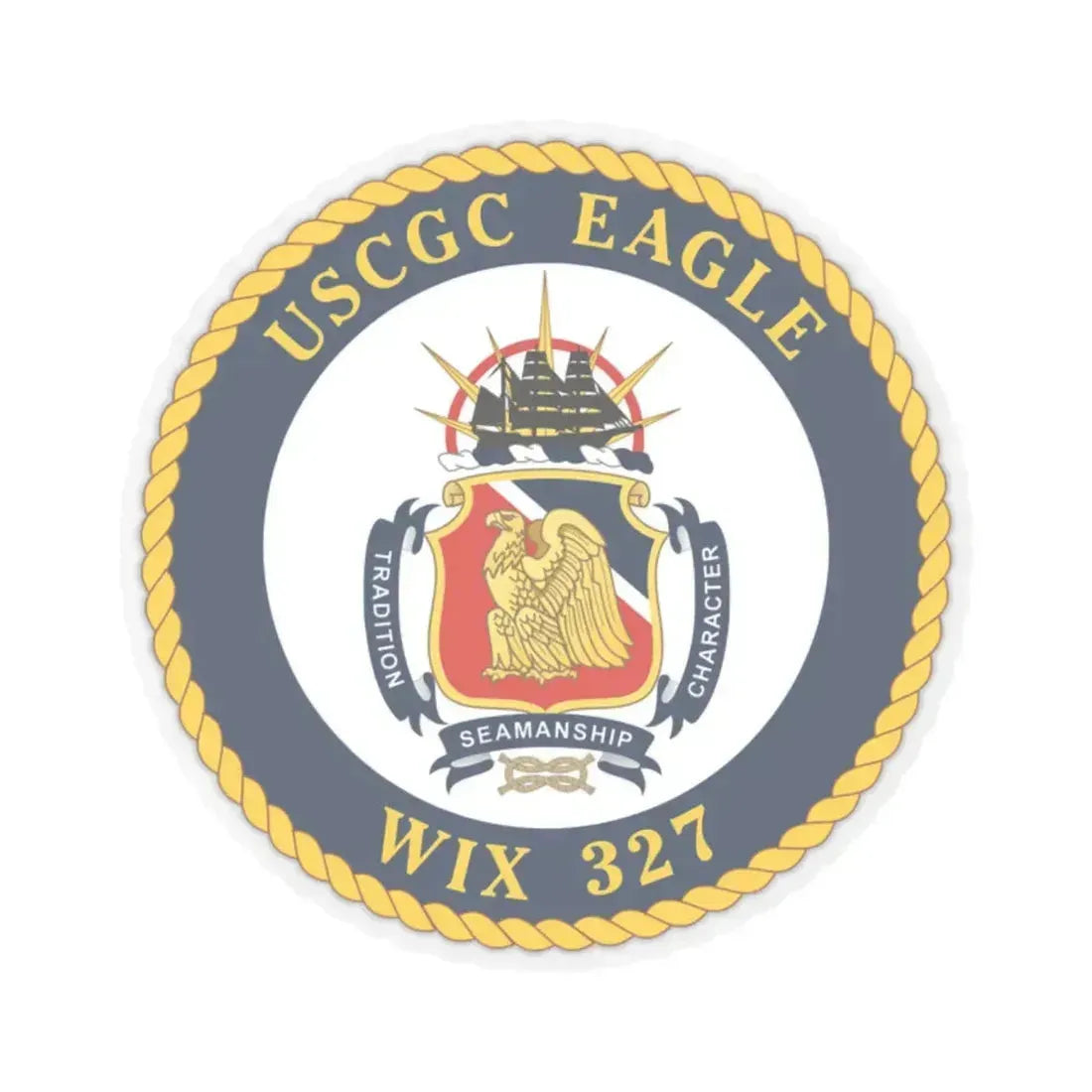 USCGC Eagle WIX 327 (U.S. Coast Guard) STICKER Vinyl Kiss-Cut Decal 2 Inch Transparent - The Sticker Space
