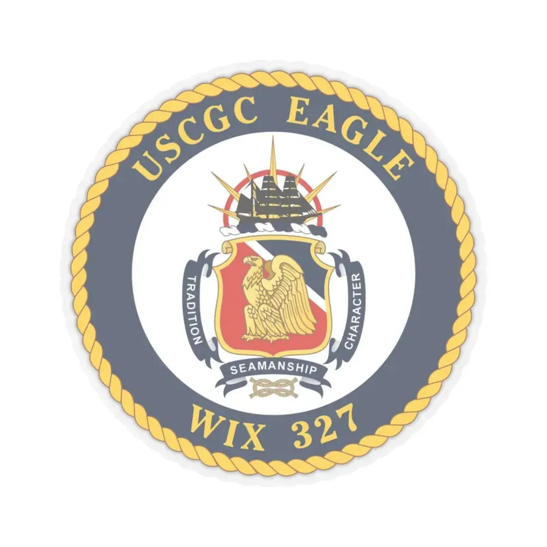 USCGC Eagle WIX 327 (U.S. Coast Guard) STICKER Vinyl Kiss-Cut Decal 3 Inch Transparent - The Sticker Space