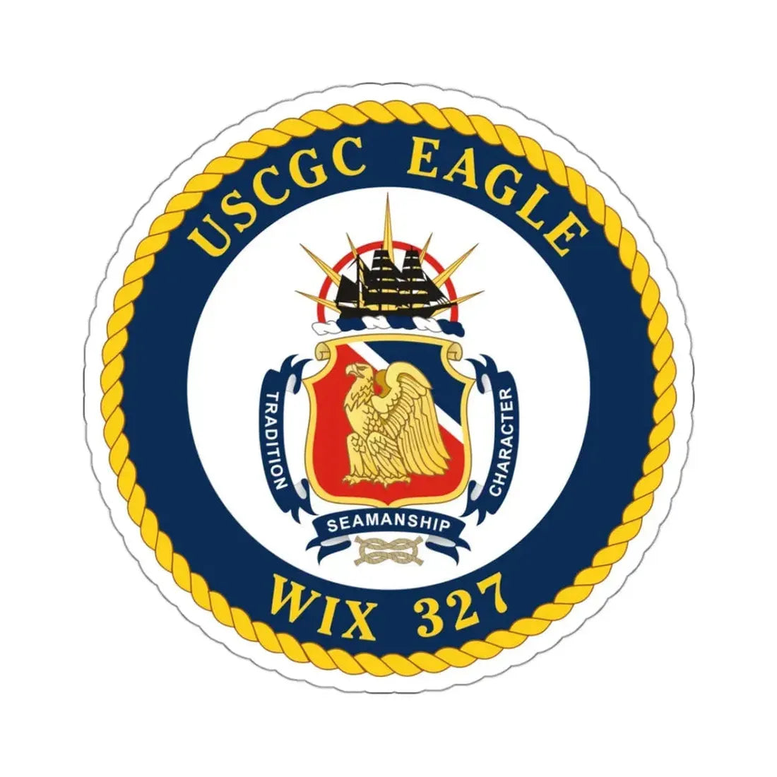 USCGC Eagle WIX 327 (U.S. Coast Guard) STICKER Vinyl Kiss-Cut Decal 3 Inch White - The Sticker Space