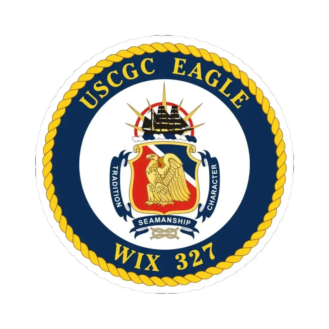 USCGC Eagle WIX 327 (U.S. Coast Guard) STICKER Vinyl Kiss-Cut Decal 3 Inch White - The Sticker Space
