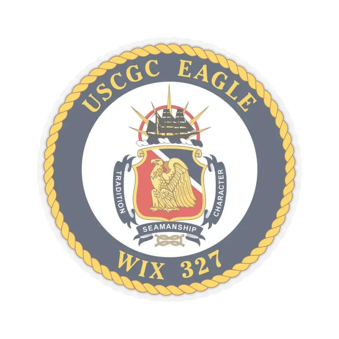 USCGC Eagle WIX 327 (U.S. Coast Guard) STICKER Vinyl Kiss-Cut Decal 4 Inch Transparent - The Sticker Space