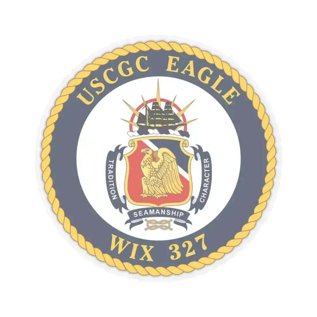 USCGC Eagle WIX 327 (U.S. Coast Guard) STICKER Vinyl Kiss-Cut Decal 4 Inch Transparent - The Sticker Space