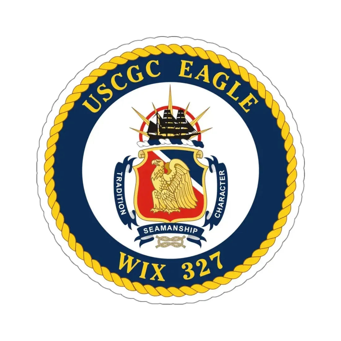 USCGC Eagle WIX 327 (U.S. Coast Guard) STICKER Vinyl Kiss-Cut Decal 4 Inch White - The Sticker Space