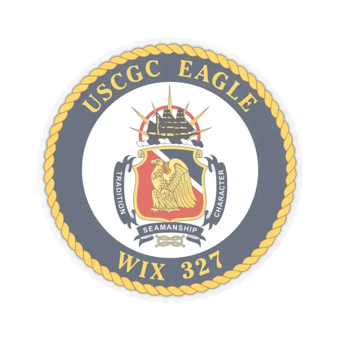 USCGC Eagle WIX 327 (U.S. Coast Guard) STICKER Vinyl Kiss-Cut Decal 6 Inch Transparent - The Sticker Space