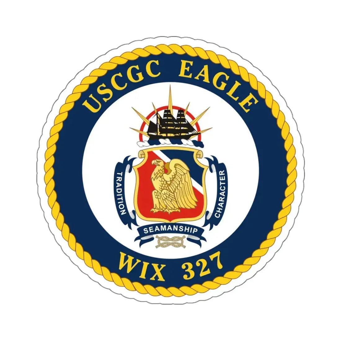 USCGC Eagle WIX 327 (U.S. Coast Guard) STICKER Vinyl Kiss-Cut Decal 6 Inch White - The Sticker Space