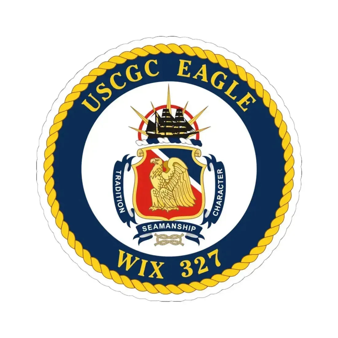 USCGC Eagle WIX 327 (U.S. Coast Guard) STICKER Vinyl Kiss-Cut Decal 6 Inch White - The Sticker Space