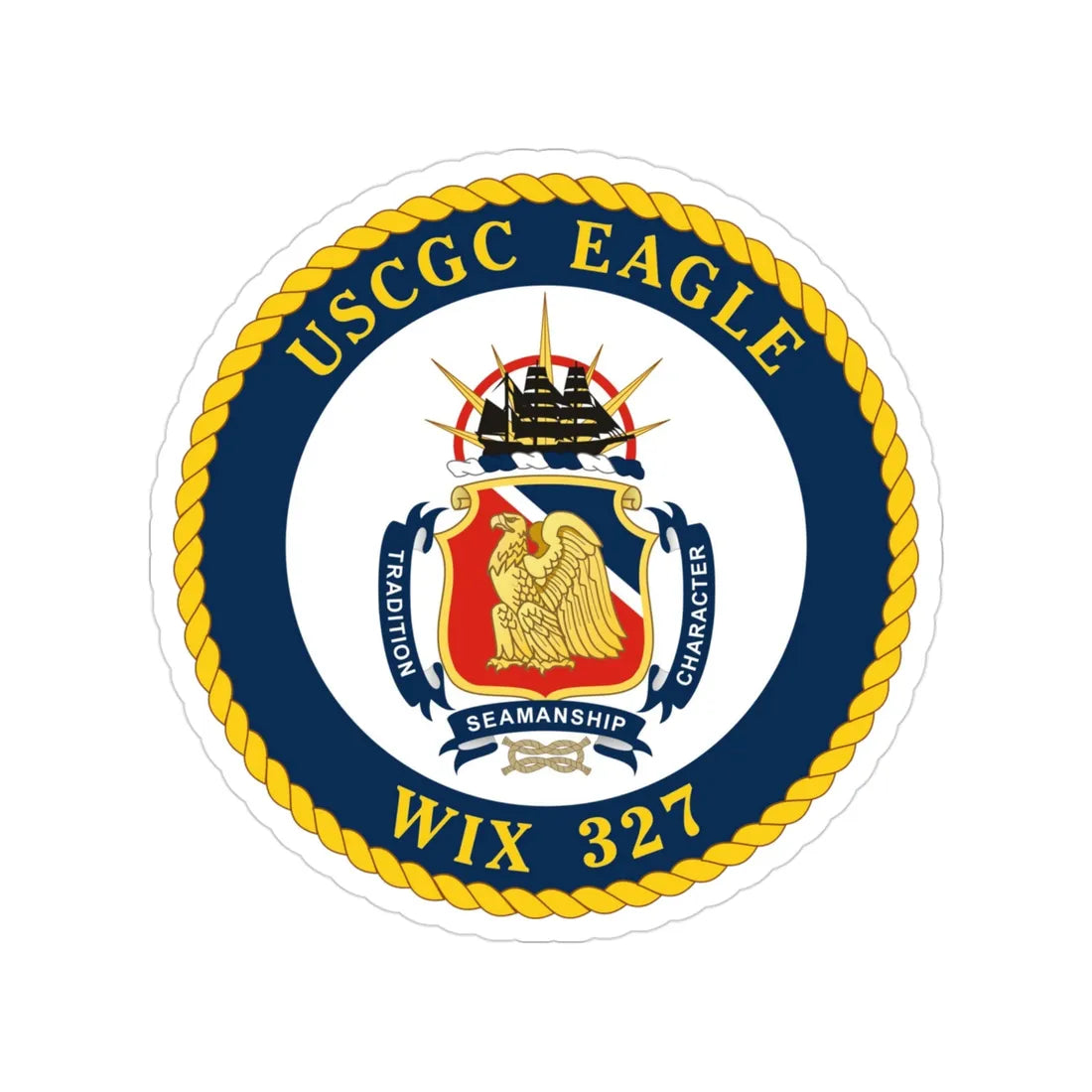 USCGC Eagle WIX 327 (U.S. Coast Guard) Transparent STICKER Die-Cut Vinyl Decal 3 Inch - The Sticker Space