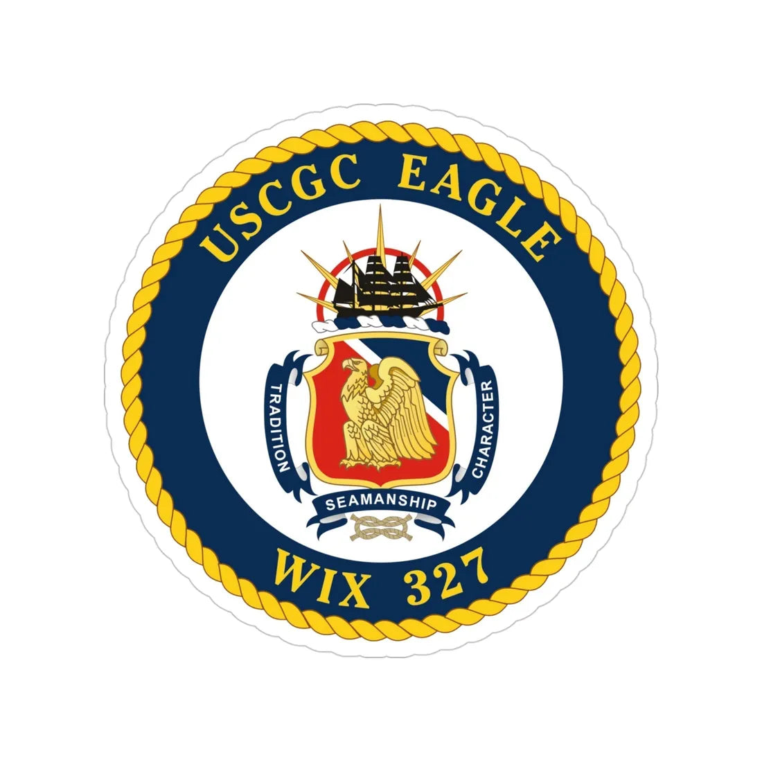 USCGC Eagle WIX 327 (U.S. Coast Guard) Transparent STICKER Die-Cut Vinyl Decal 4 Inch - The Sticker Space