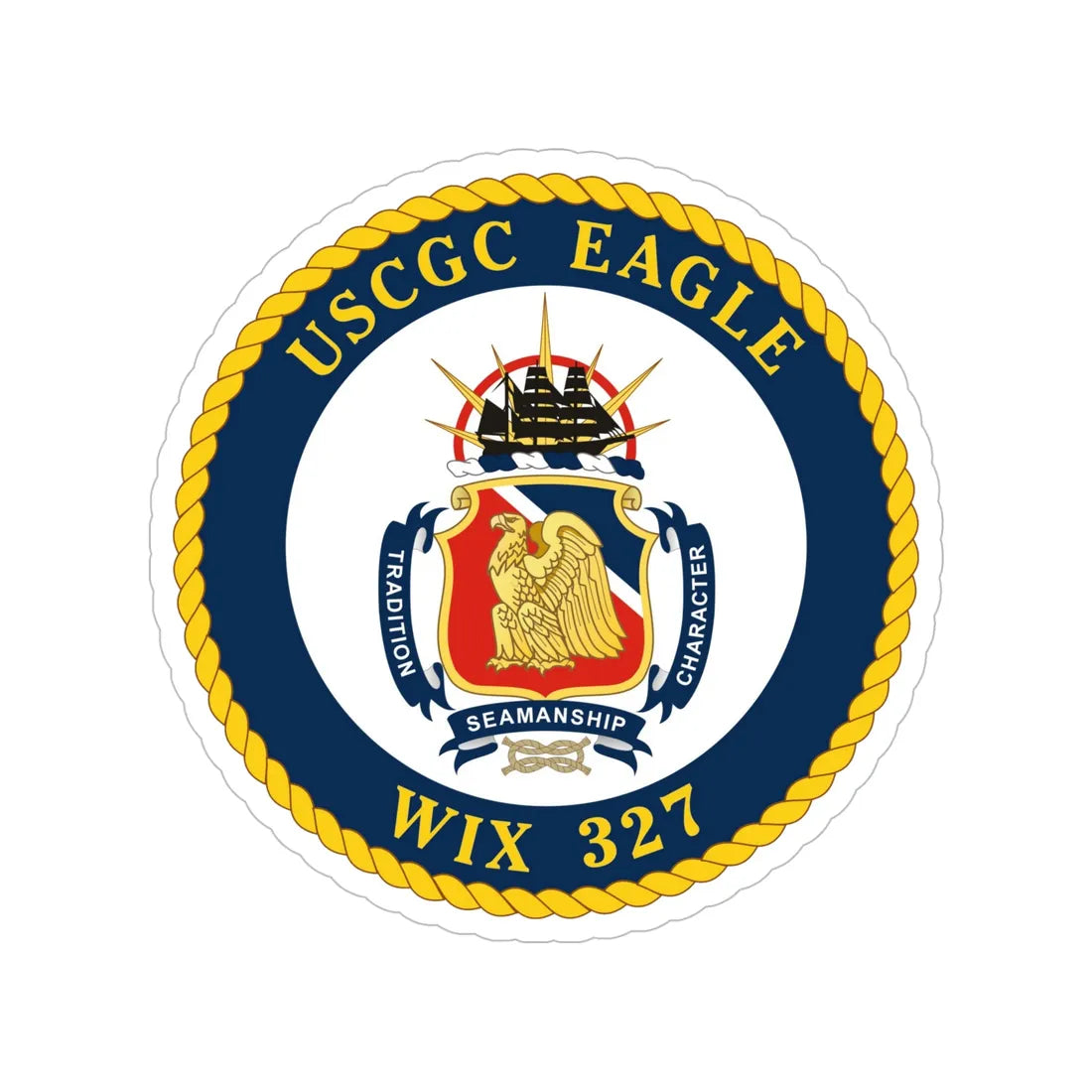 USCGC Eagle WIX 327 (U.S. Coast Guard) Transparent STICKER Die-Cut Vinyl Decal 6 Inch - The Sticker Space