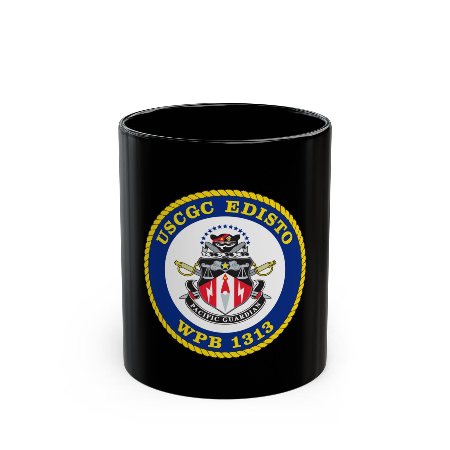 USCGC Edisto WPB 1313 (U.S. Coast Guard) Black Coffee Mug-11oz-The Sticker Space