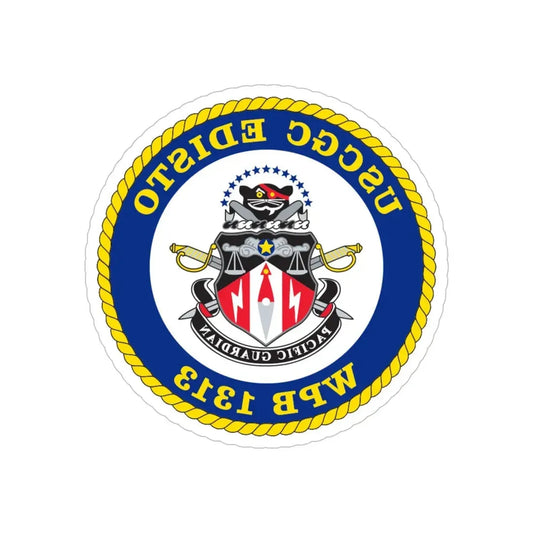 USCGC Edisto WPB 1313 (U.S. Coast Guard) REVERSE PRINT Transparent Die-Cut STICKER 6 Inch Die-Cut Transparent - The Sticker Space