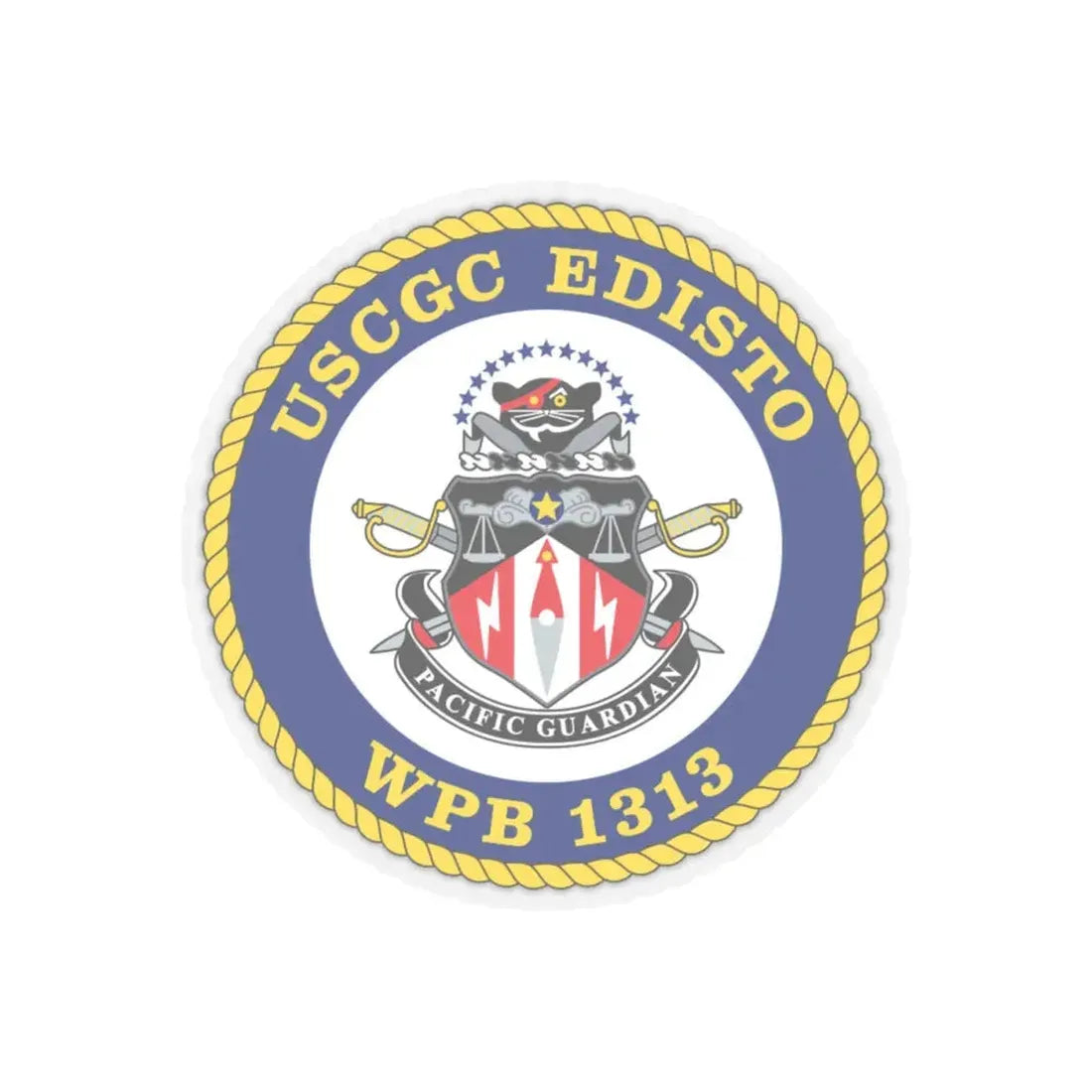 USCGC Edisto WPB 1313 (U.S. Coast Guard) STICKER Vinyl Kiss-Cut Decal 4 Inch Transparent - The Sticker Space