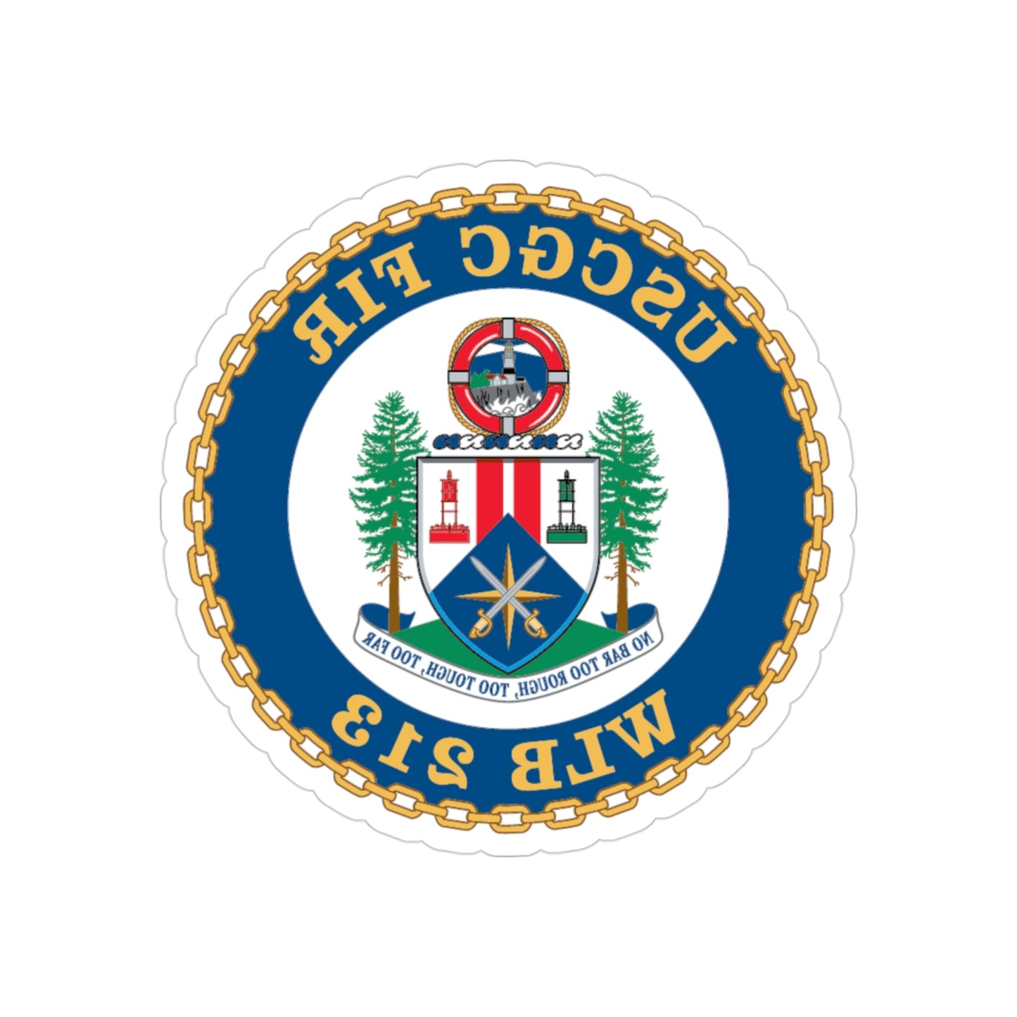 USCGC Fir WLB 213 (U.S. Coast Guard) REVERSE PRINT Transparent STICKER-3" × 3"-The Sticker Space