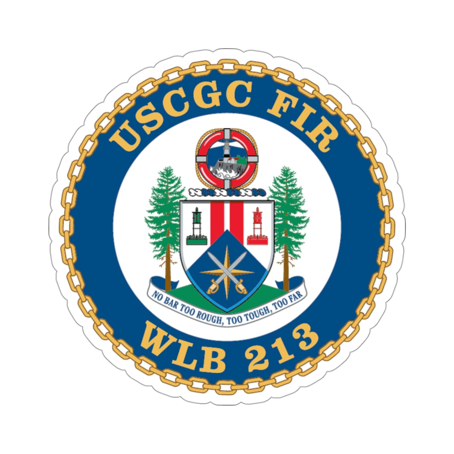 USCGC Fir WLB 213 (U.S. Coast Guard) STICKER Vinyl Die-Cut Decal-3 Inch-The Sticker Space