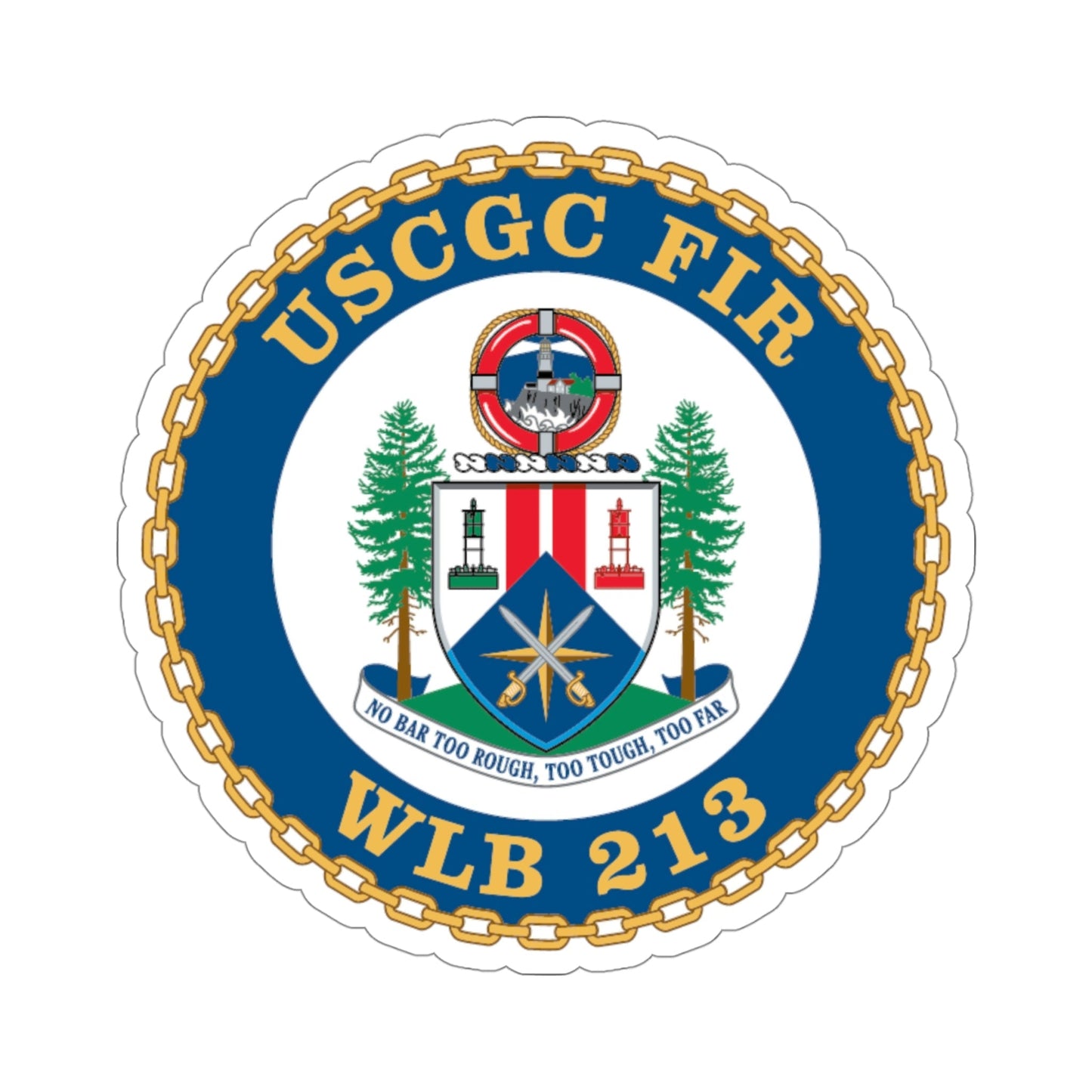 USCGC Fir WLB 213 (U.S. Coast Guard) STICKER Vinyl Die-Cut Decal-4 Inch-The Sticker Space