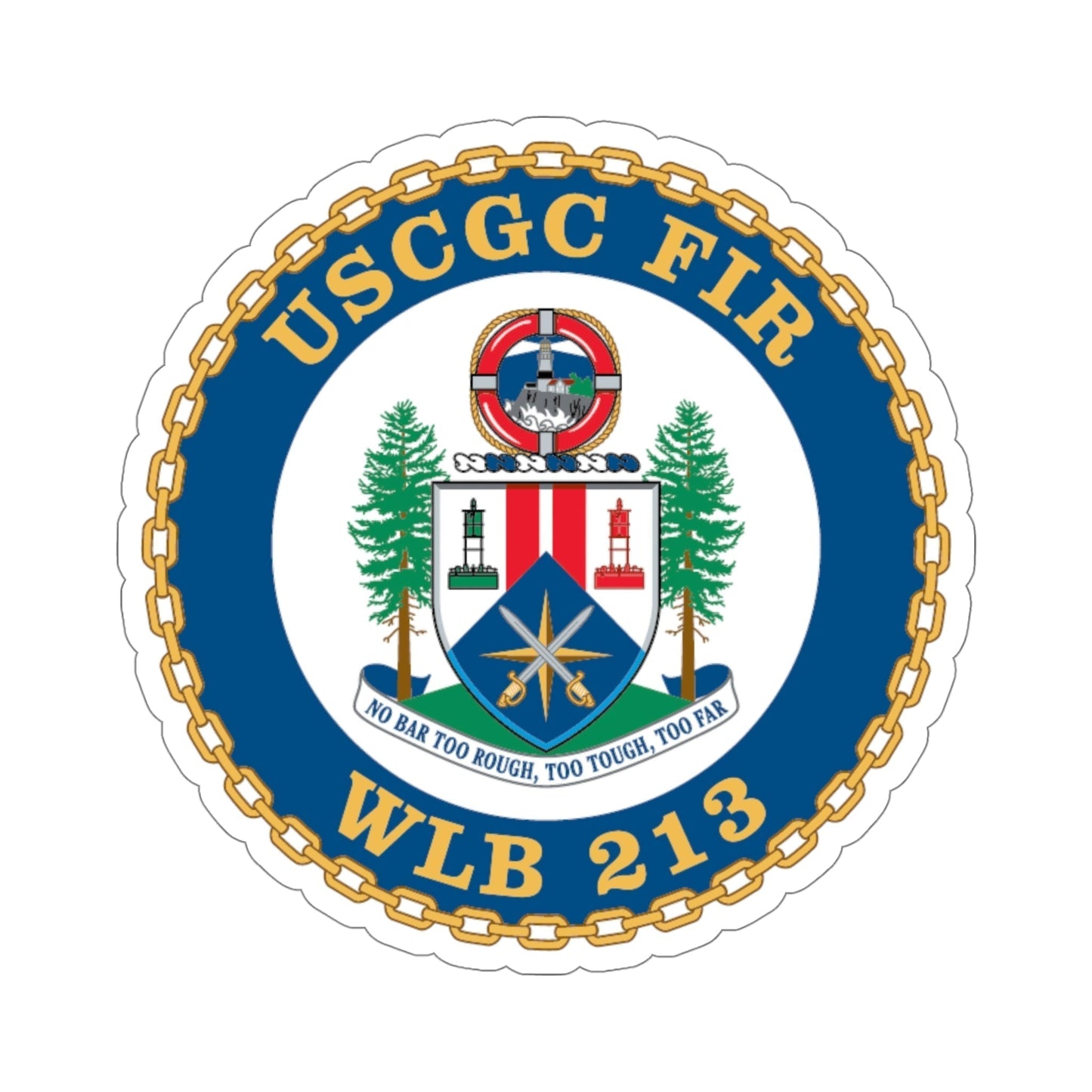 USCGC Fir WLB 213 (U.S. Coast Guard) STICKER Vinyl Die-Cut Decal-5 Inch-The Sticker Space