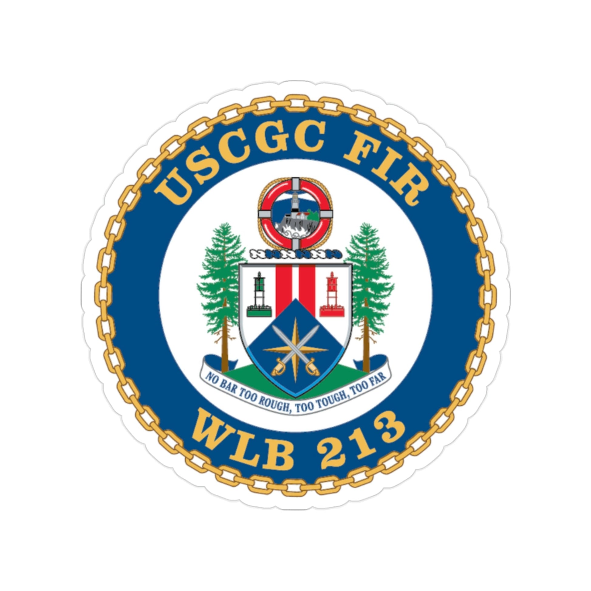 USCGC Fir WLB 213 (U.S. Coast Guard) Transparent STICKER Die-Cut Vinyl Decal-2 Inch-The Sticker Space