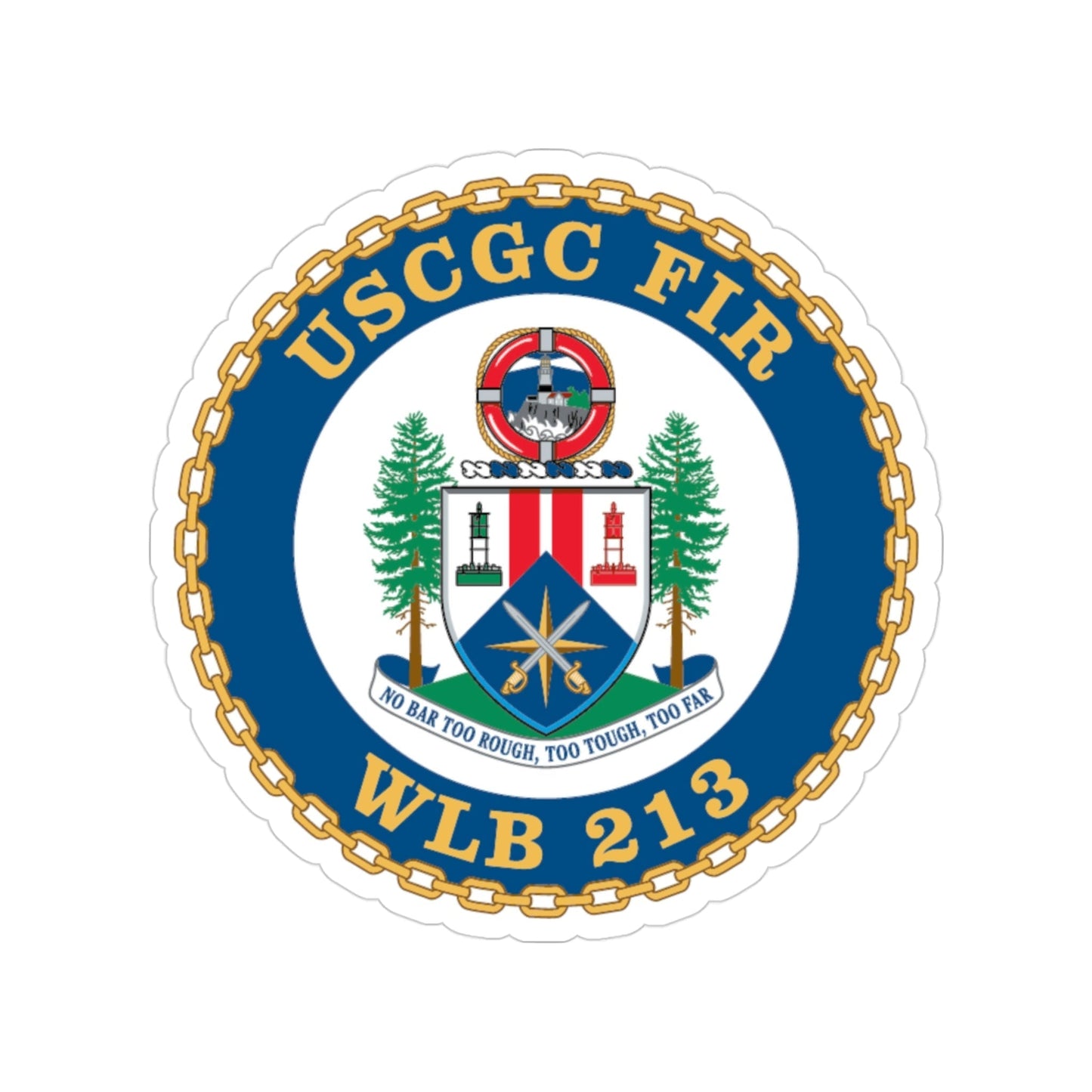 USCGC Fir WLB 213 (U.S. Coast Guard) Transparent STICKER Die-Cut Vinyl Decal-3 Inch-The Sticker Space