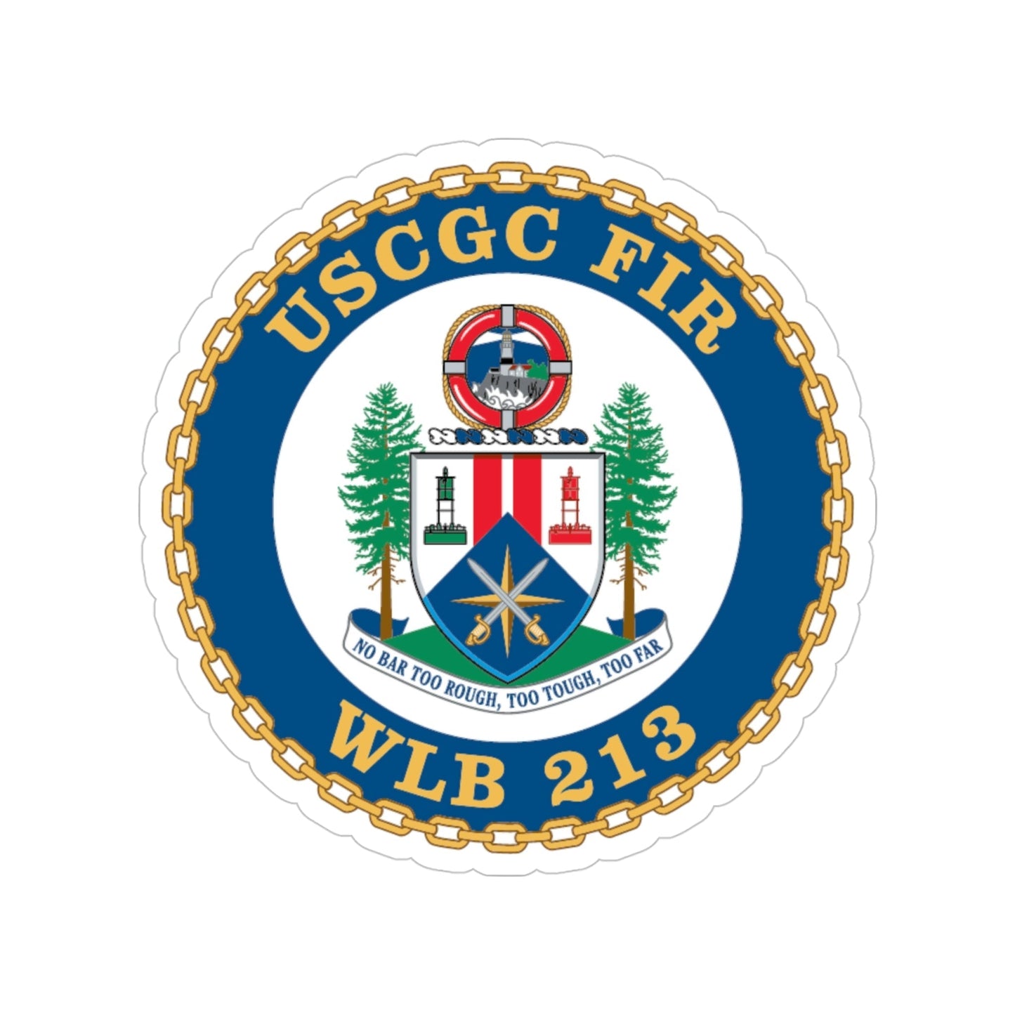 USCGC Fir WLB 213 (U.S. Coast Guard) Transparent STICKER Die-Cut Vinyl Decal-4 Inch-The Sticker Space