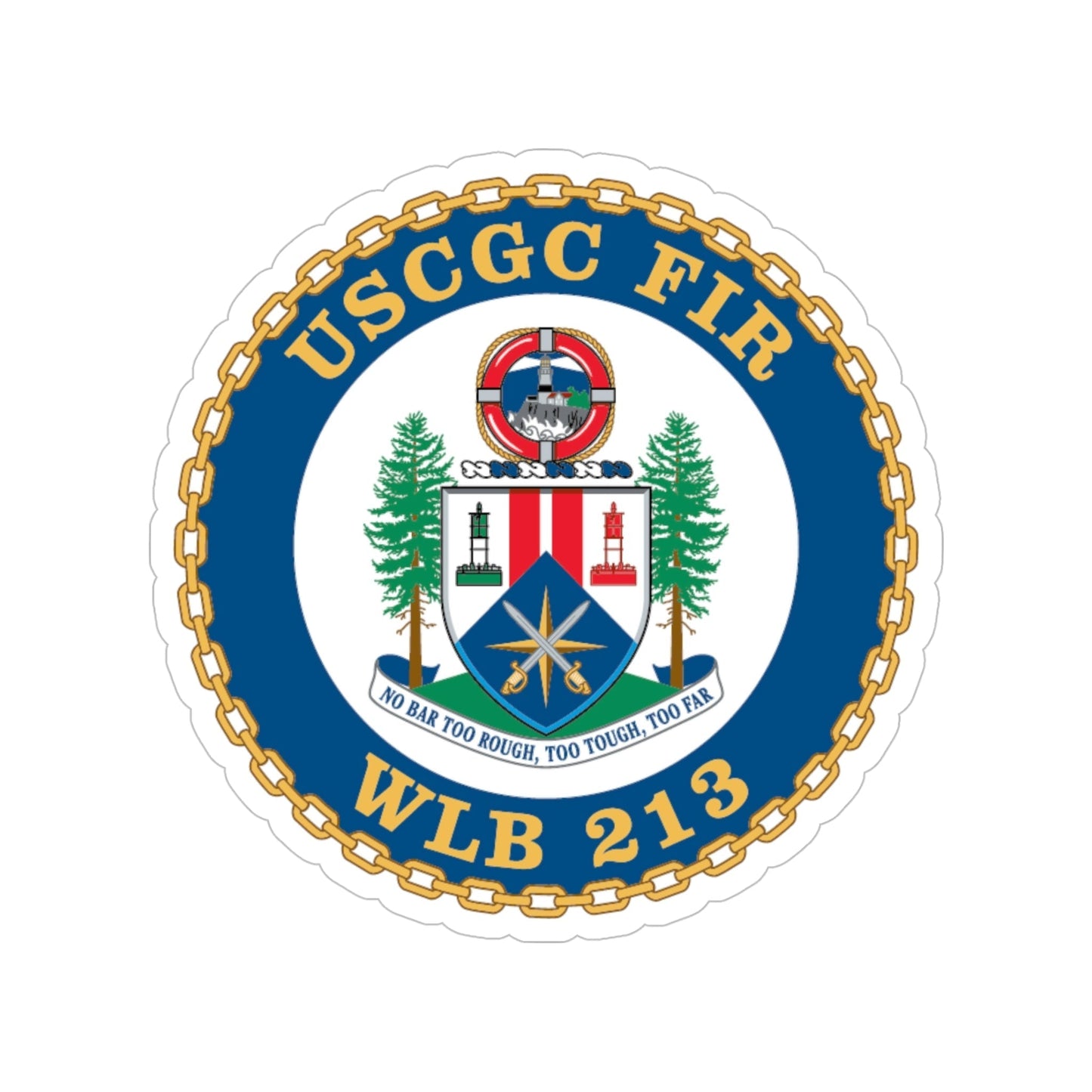 USCGC Fir WLB 213 (U.S. Coast Guard) Transparent STICKER Die-Cut Vinyl Decal-5 Inch-The Sticker Space