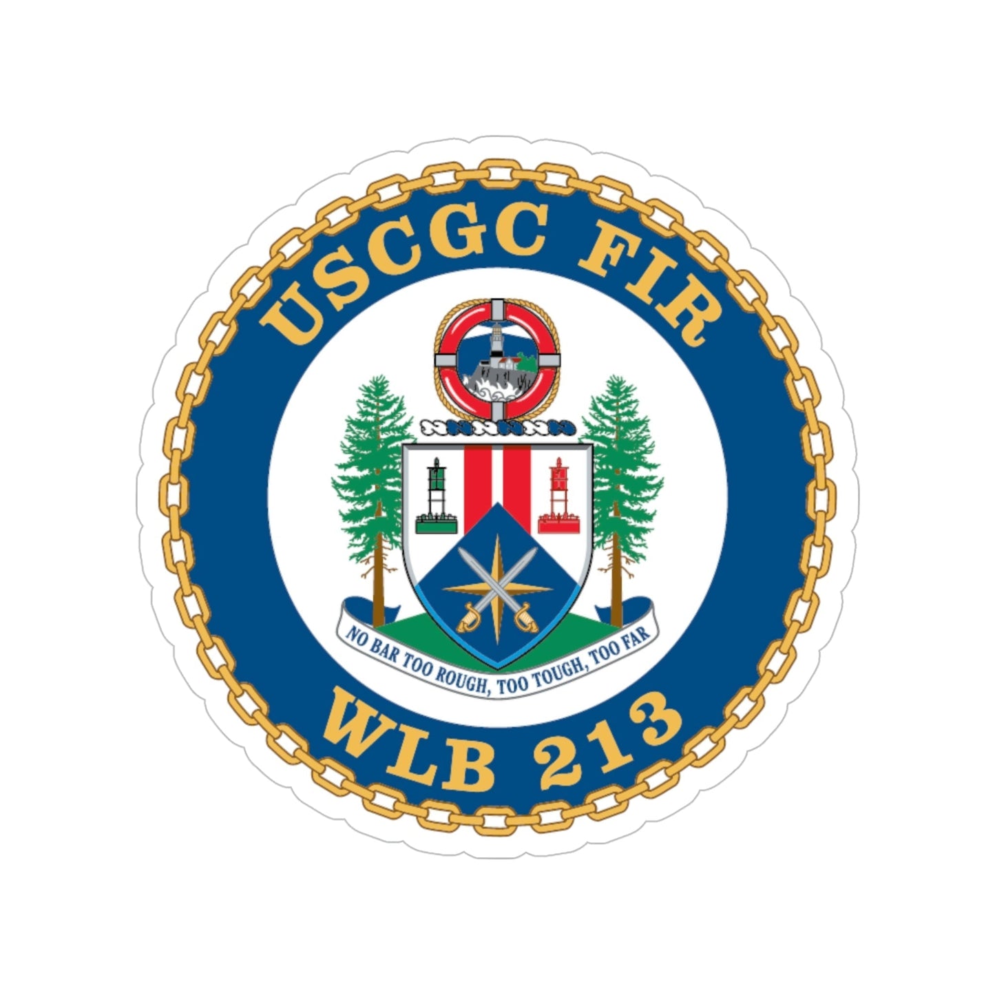 USCGC Fir WLB 213 (U.S. Coast Guard) Transparent STICKER Die-Cut Vinyl Decal-6 Inch-The Sticker Space