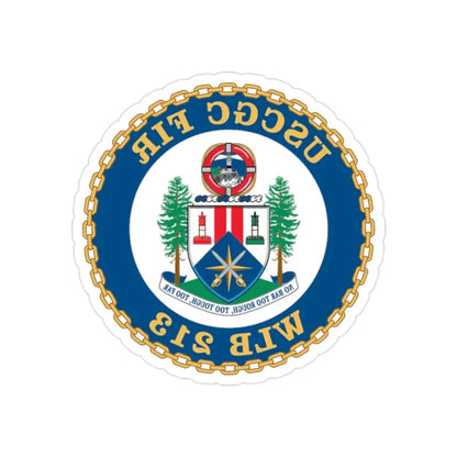 USCGC Fir WLB 213 (U.S. Coast Guard) REVERSE PRINT Transparent Die-Cut STICKER 2 Inch Die-Cut Transparent - The Sticker Space
