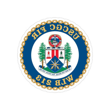 USCGC Fir WLB 213 (U.S. Coast Guard) REVERSE PRINT Transparent Die-Cut STICKER 4 Inch Die-Cut Transparent - The Sticker Space