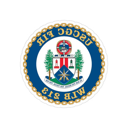 USCGC Fir WLB 213 (U.S. Coast Guard) REVERSE PRINT Transparent Die-Cut STICKER 5 Inch Die-Cut Transparent - The Sticker Space