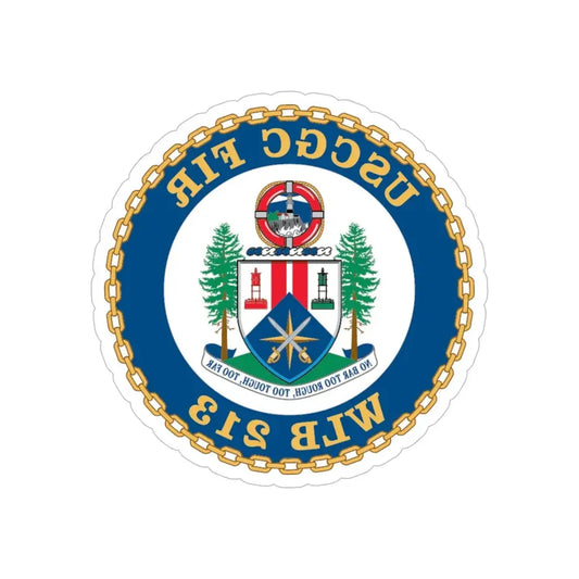 USCGC Fir WLB 213 (U.S. Coast Guard) REVERSE PRINT Transparent Die-Cut STICKER 6 Inch Die-Cut Transparent - The Sticker Space