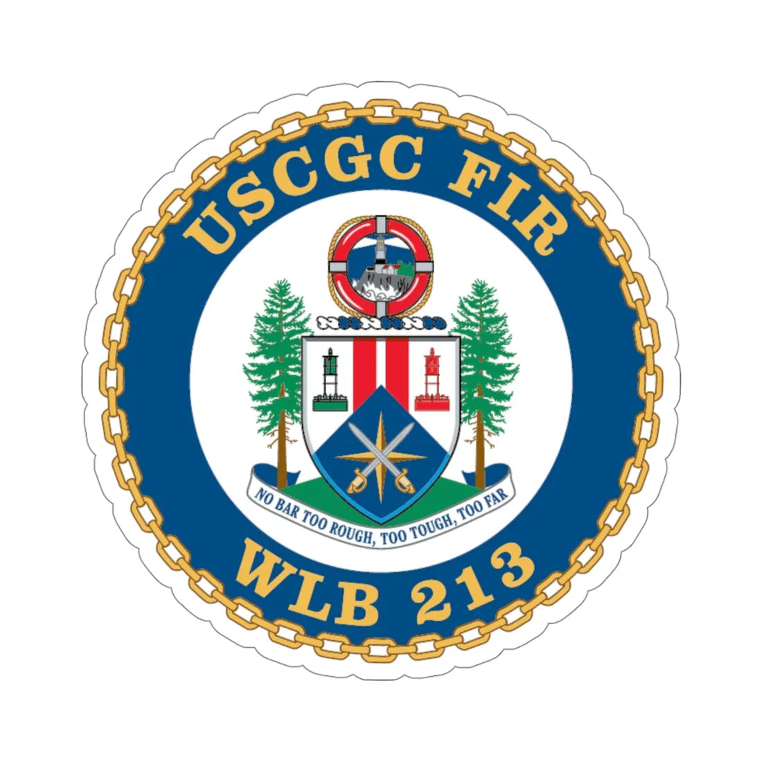 USCGC Fir WLB 213 (U.S. Coast Guard) STICKER Vinyl Die-Cut Decal 4 Inch - The Sticker Space