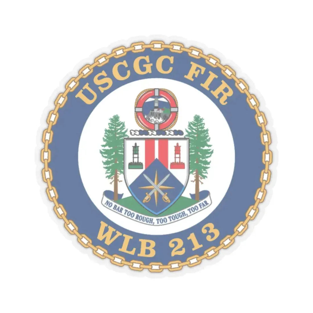 USCGC Fir WLB 213 (U.S. Coast Guard) STICKER Vinyl Kiss-Cut Decal 2 Inch Transparent - The Sticker Space