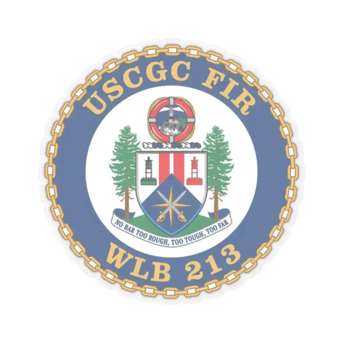 USCGC Fir WLB 213 (U.S. Coast Guard) STICKER Vinyl Kiss-Cut Decal 2 Inch Transparent - The Sticker Space