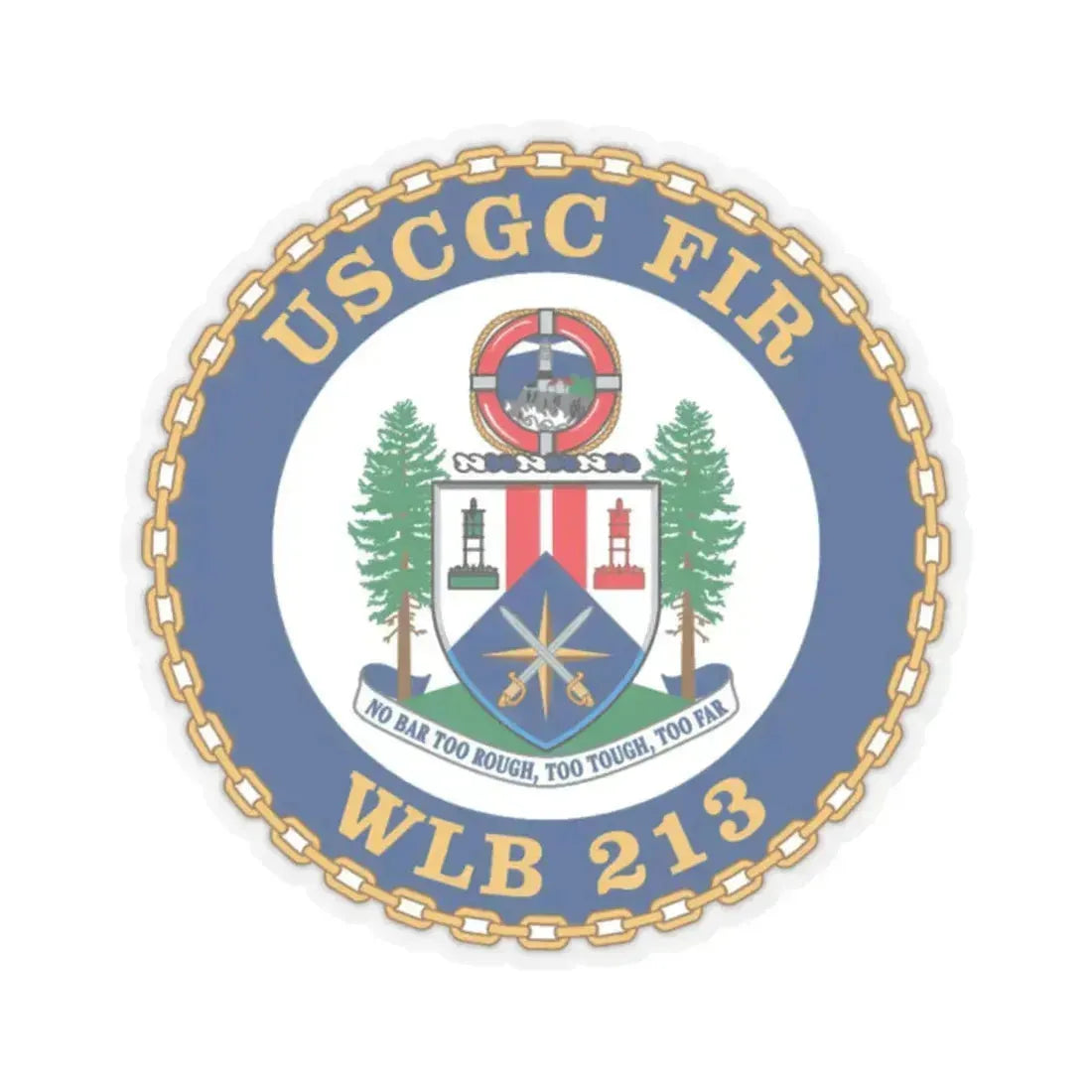 USCGC Fir WLB 213 (U.S. Coast Guard) STICKER Vinyl Kiss-Cut Decal 2 Inch Transparent - The Sticker Space