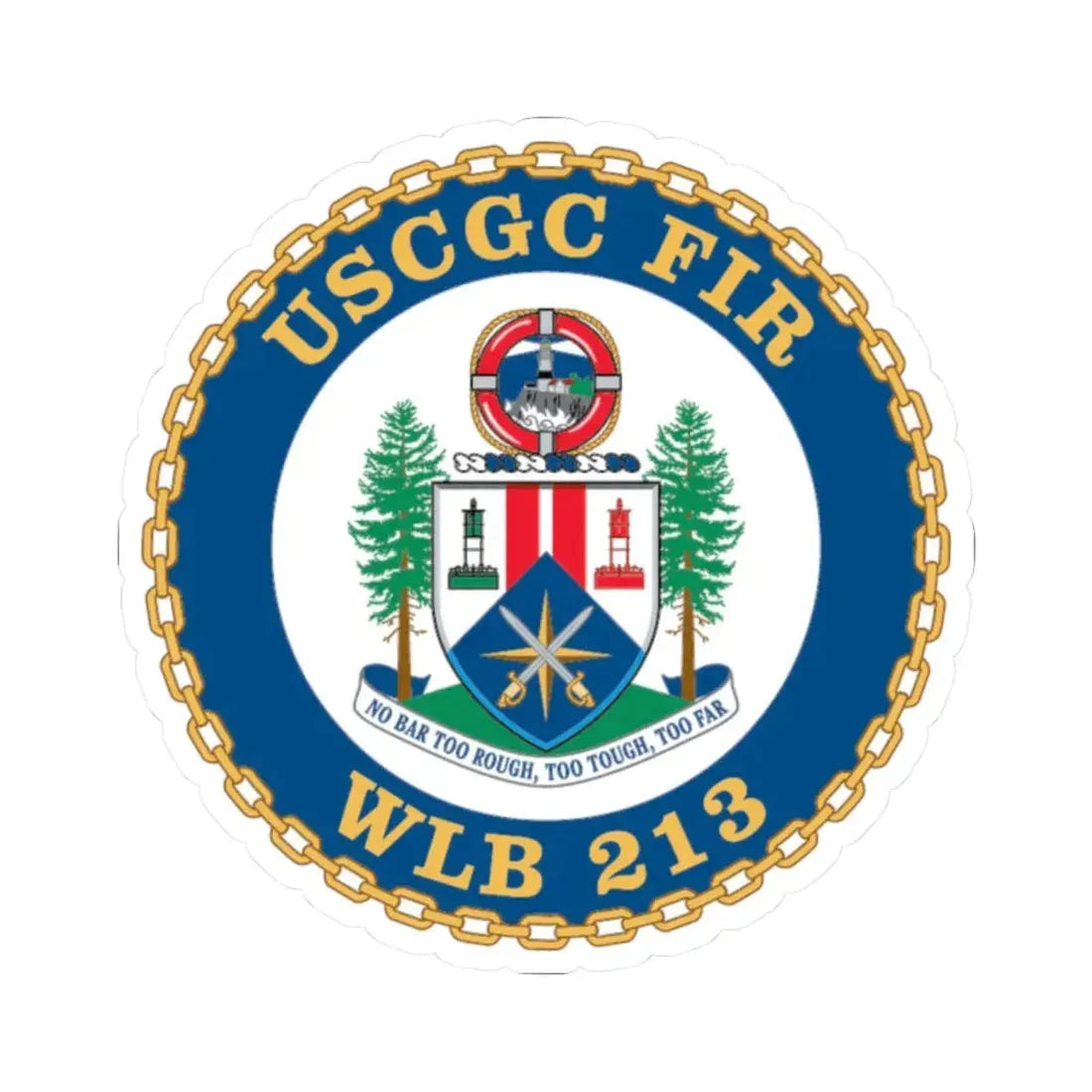 USCGC Fir WLB 213 (U.S. Coast Guard) STICKER Vinyl Kiss-Cut Decal 2 Inch White - The Sticker Space