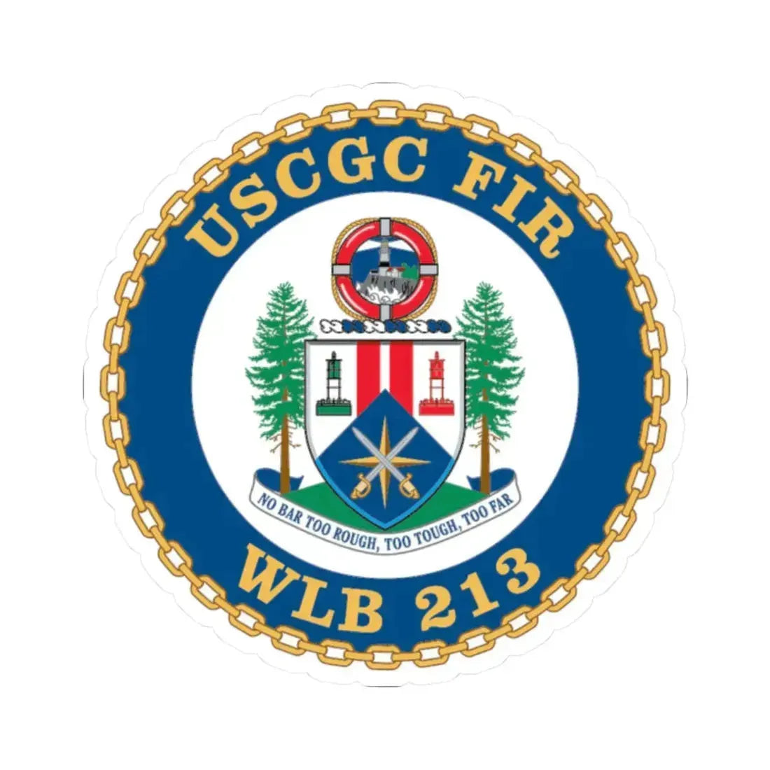 USCGC Fir WLB 213 (U.S. Coast Guard) STICKER Vinyl Kiss-Cut Decal 2 Inch White - The Sticker Space