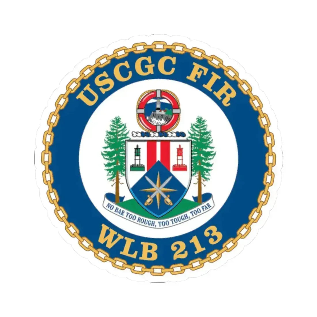 USCGC Fir WLB 213 (U.S. Coast Guard) STICKER Vinyl Kiss-Cut Decal 2 Inch White - The Sticker Space