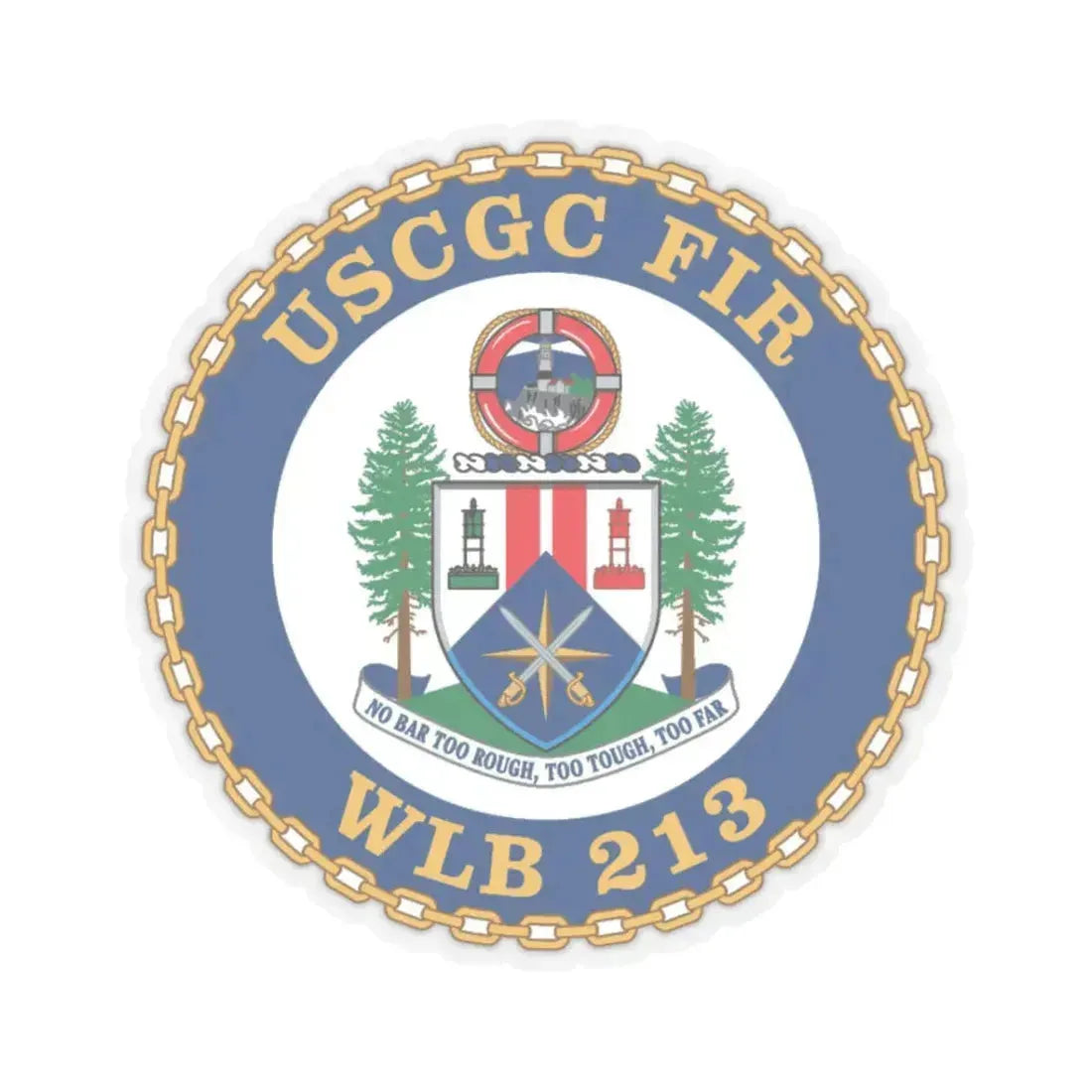 USCGC Fir WLB 213 (U.S. Coast Guard) STICKER Vinyl Kiss-Cut Decal 3 Inch Transparent - The Sticker Space