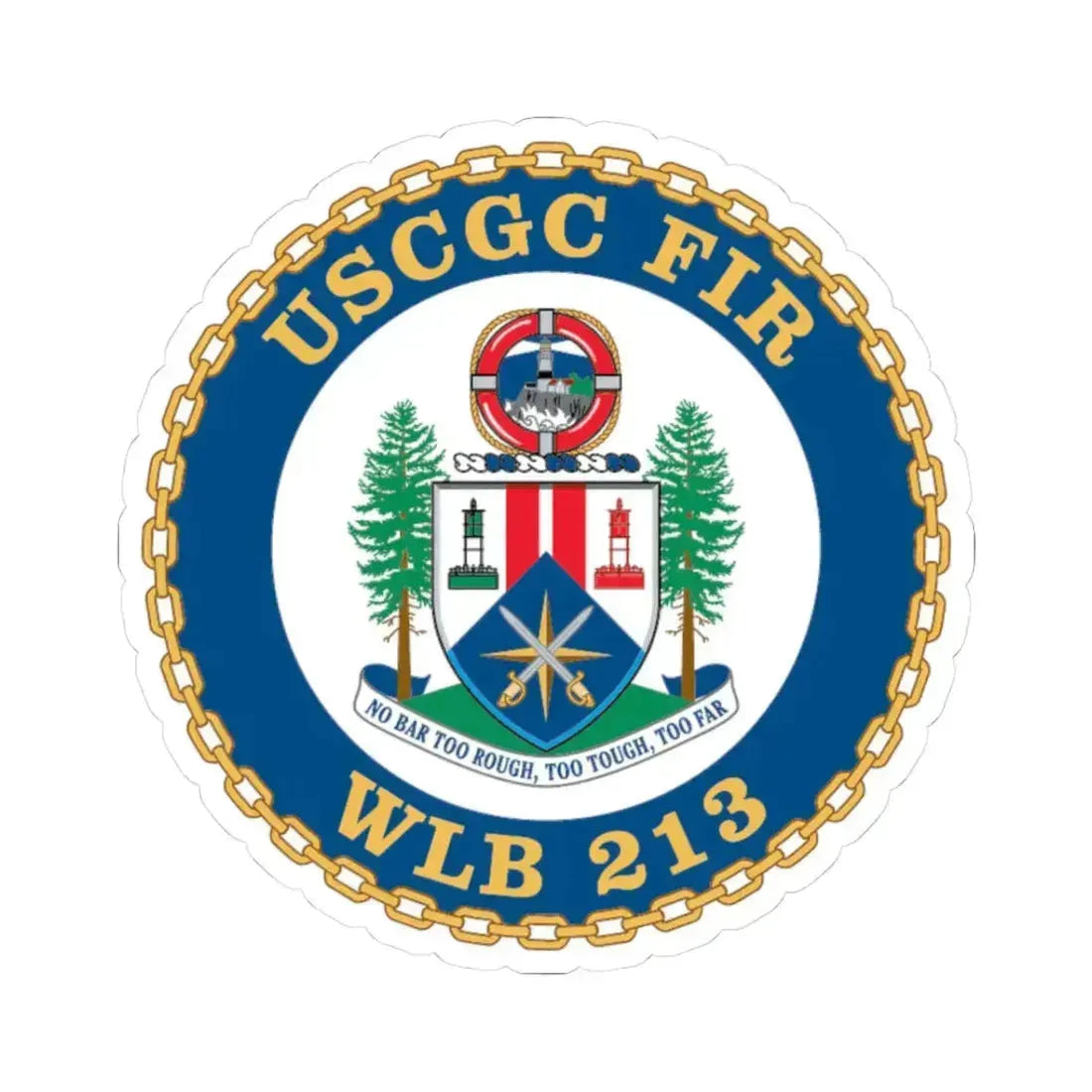 USCGC Fir WLB 213 (U.S. Coast Guard) STICKER Vinyl Kiss-Cut Decal 3 Inch White - The Sticker Space