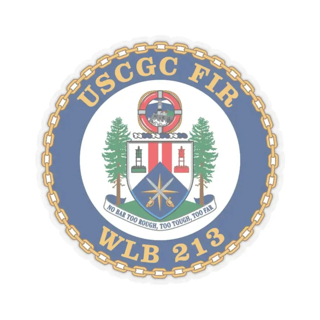 USCGC Fir WLB 213 (U.S. Coast Guard) STICKER Vinyl Kiss-Cut Decal 4 Inch Transparent - The Sticker Space
