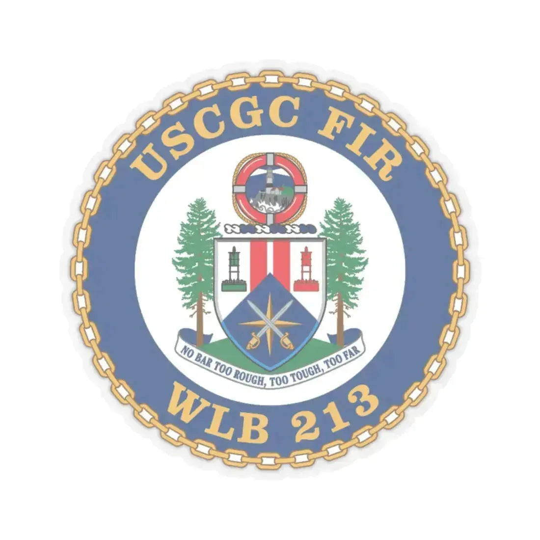 USCGC Fir WLB 213 (U.S. Coast Guard) STICKER Vinyl Kiss-Cut Decal 4 Inch Transparent - The Sticker Space